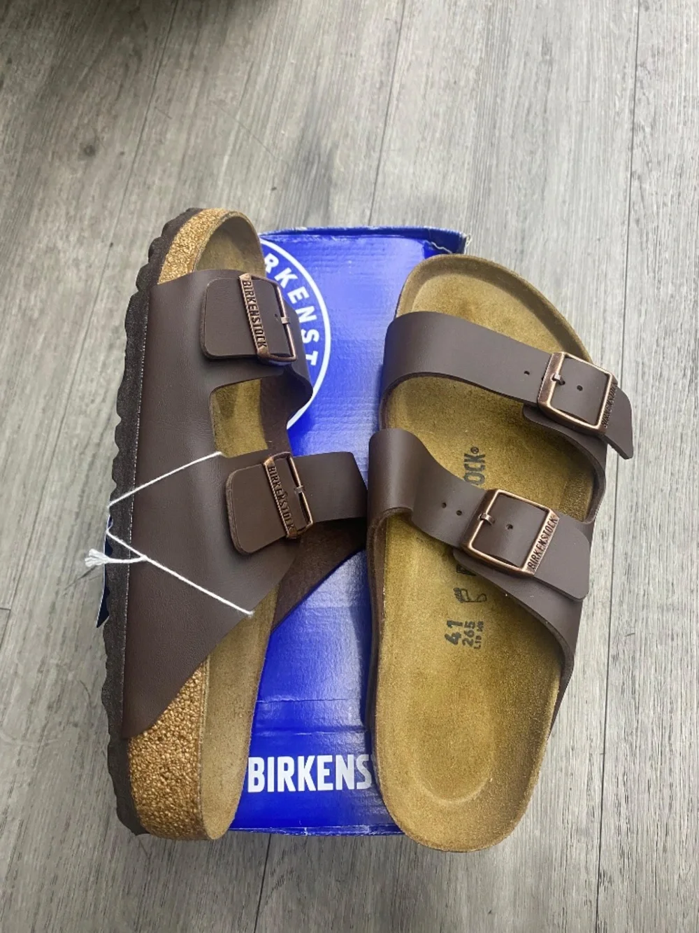 Birkenstock Arizona BS Dark Brown Sandals Regular Fit Leather Footbed  Descripti